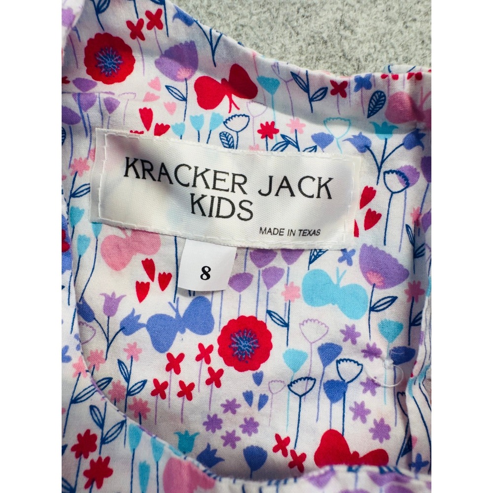 Kracker Jack Kids Maxi Dress Kids Size 8 Purple Floral Ruffle Butterfly Sleeve - Picture 7 of 8